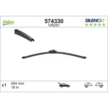 VALEO Silecek Süpürgesi Arka (SWF ( 455 MM ) (MUZ Tip) (Çift Kapili)) - VW Grubu (VW/Audi/Seat/Skoda) 119503