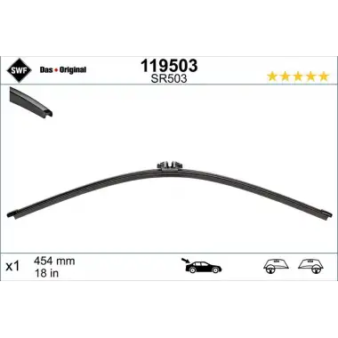 VALEO Silecek Süpürgesi Arka (SWF ( 455 MM ) (MUZ Tip) (Çift Kapili)) - VW Grubu (VW/Audi/Seat/Skoda) 119503