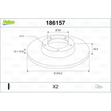 VALEO Fren Diski Ön (Takım) (186157) - Fiat / Alfa / Lancia