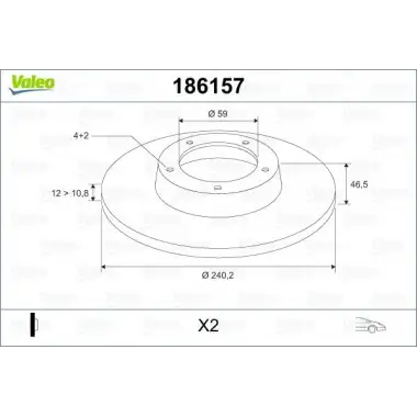 VALEO Fren Diski Ön (Takım) (186157) - Fiat / Alfa / Lancia