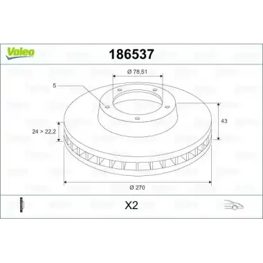VALEO Fren Diski Ön ((Takım Fiyatıdır)) - Ford 186537