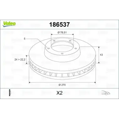 VALEO Fren Diski Ön ((Takım Fiyatıdır)) - Ford 186537