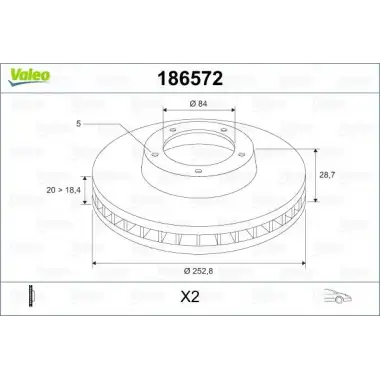 VALEO Fren Diski Ön (Takım : 253 X 5 Havalı) - Kore Araçları (Hyundai/Kia) 186572