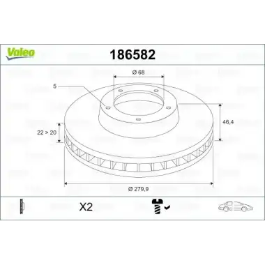 VALEO Fren Diski Ön (Ddf1708 / Df2806 (Takım Fiyat)) - VW Grubu (VW/Audi/Seat/Skoda) 186582