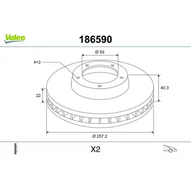 VALEO Fren Diski Ön (186590) - Fiat / Alfa / Lancia