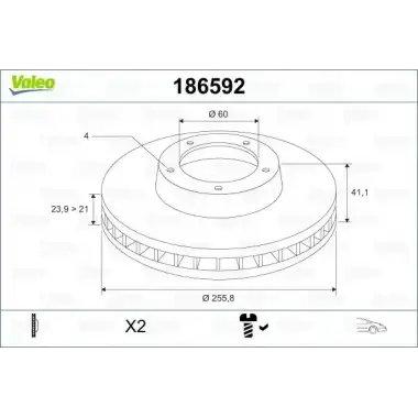 VALEO Fren Diski Ön (Takım) (186592) - Opel