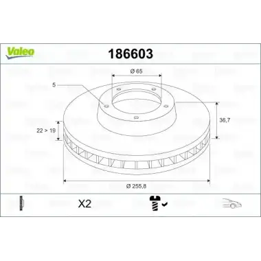 VALEO Fren Diski Ön (14404 / Ddf927 / Df2803 (Takım Fiyat)) - VW Grubu (VW/Audi/Seat/Skoda) 186603