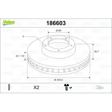VALEO Fren Diski Ön (14404 / Ddf927 / Df2803 (Takım Fiyat)) - VW Grubu (VW/Audi/Seat/Skoda) 186603