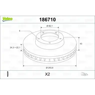 VALEO Fren Diski Ön ((2 Adet Fiyatidir)/yc1j 1125 B2B) - Ford 186710