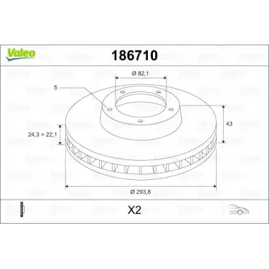 VALEO Fren Diski Ön ((2 Adet Fiyatidir)/yc1j 1125 B2B) - Ford 186710