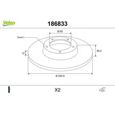 VALEO Fren Diski Arka (36215-ddf1276-df4271 (Takım Fiyat)) - VW Grubu (VW/Audi/Seat/Skoda) 186833