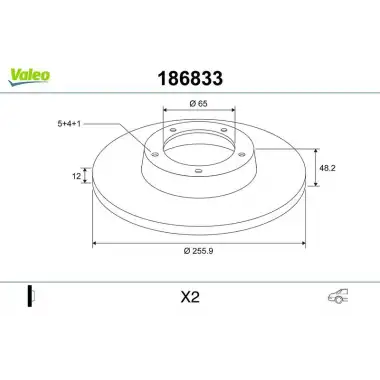 VALEO Fren Diski Arka (36215-ddf1276-df4271 (Takım Fiyat)) - VW Grubu (VW/Audi/Seat/Skoda) 186833
