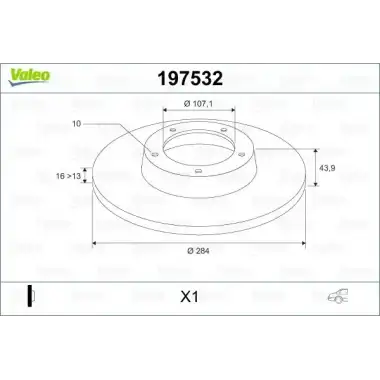 VALEO Fren Diski Arka (Adet Fiyatıdır (284 MM)) - Ford 197532