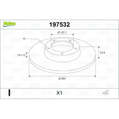 VALEO Fren Diski Arka (Adet Fiyatıdır (284 MM)) - Ford 197532