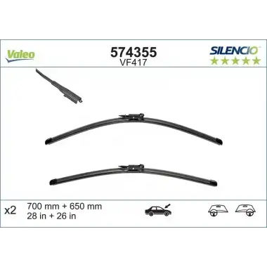 VALEO Silecek Süpürgesi Ön Takım (700 Mm + 650 Mm) - Peugeot / Citroën / DS 574355