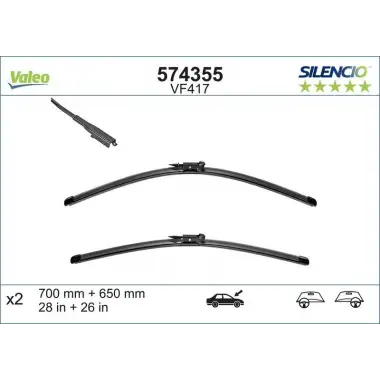 VALEO Silecek Süpürgesi Ön Takım (700 Mm + 650 Mm) - Peugeot / Citroën / DS 574355