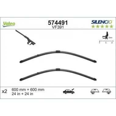 VALEO Silecek Süpürgesi Ön Takım (60,00-60,00mm) - Mercedes-Benz 574491