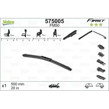 VALEO Silecek Süpürgesi Ön (Fm50 (X1) (500 MM)) - Fiat / Alfa / Lancia 575005