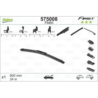 VALEO Silecek Süpürgesi Ön (First Multiconnection Flat Blade Fm60 (X1) (600 MM)) 575008
