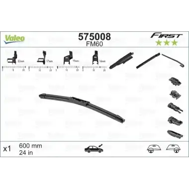 VALEO Silecek Süpürgesi Ön (First Multiconnection Flat Blade Fm60 (X1) (600 MM)) 575008