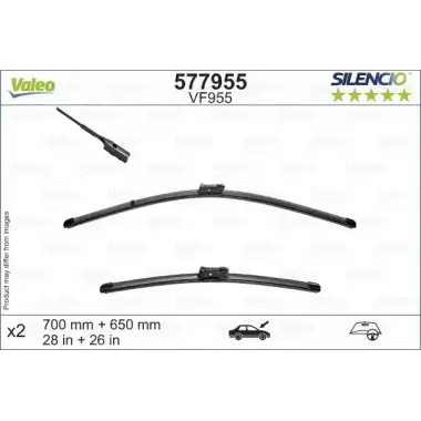 VALEO Silecek Süpürgesi Ön Takım (Sagdan Direksiyonlu) - VW Grubu (VW/Audi/Seat/Skoda) 577955