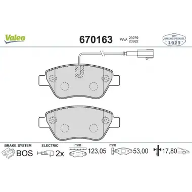 VALEO Fren Balatası Ön (670163) - Fiat / Alfa / Lancia