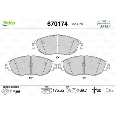 VALEO Fren Balatası Ön (Gdb2219) - VW Grubu (VW/Audi/Seat/Skoda) 670174
