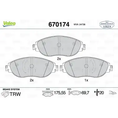 VALEO Fren Balatası Ön (Gdb2219) - VW Grubu (VW/Audi/Seat/Skoda) 670174