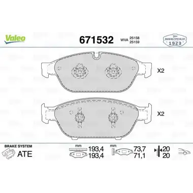 VALEO Fren Balatası Ön (Gdb1883 / Fdb4397) - VW Grubu (VW/Audi/Seat/Skoda) 671532
