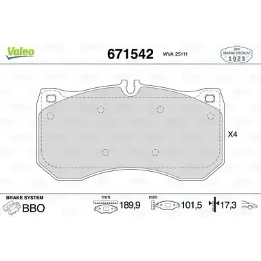 VALEO Fren Balatası Ön (Gdb1997) - VW Grubu (VW/Audi/Seat/Skoda) 671542