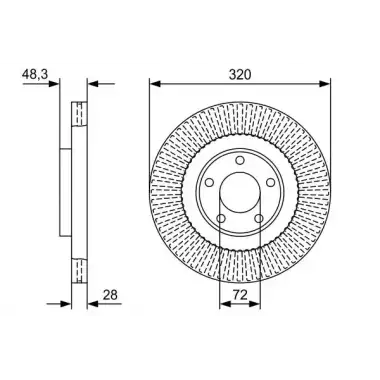 BOSCH Fren Diski Ön (0986479W04) - Ford