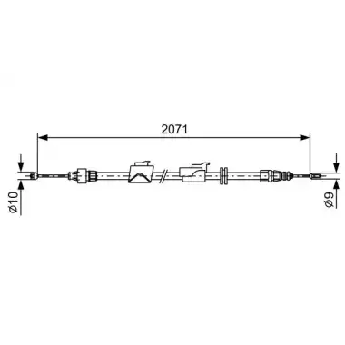 BOSCH EL Fren Teli Arka Sağ (2.071 Mm) - Ford 1987482242