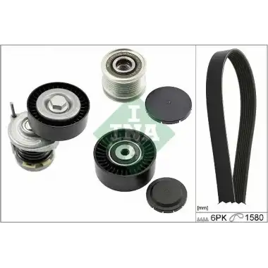 INA V Kayış Seti (534 0164 10 + 535 0124 10 + 532 0468 10 + 6pk1555) - VW Grubu (VW/Audi/Seat/Skoda) 529 0521 20