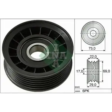 INA V Kayış Gergi Rulmanı (5m5q 19a216 Dc/5m5q 8680 AC) - Ford 532 0649 10