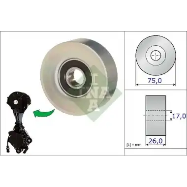 INA Devirdaim Kasnağı ((Gergi Kasnaginin Tek Rulmanı)) - Peugeot / Citroën / DS 532 0676 10