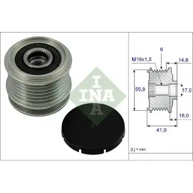 INA Alternatör Kasnağı (55467) - VW Grubu (VW/Audi/Seat/Skoda) 535 0010 10