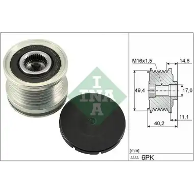 INA Alternatör Kasnağı (56336) - VW Grubu (VW/Audi/Seat/Skoda) 535 0124 10
