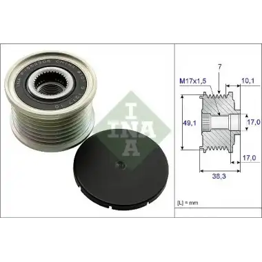 INA Alternatör Kasnağı (Şarj Kasnağı) (535 0153 10) - Renault / Dacia