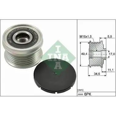 INA Alternatör Kasnağı (Rulmanlı) (535 0155 10) - VW Grubu (VW/Audi/Seat/Skoda)