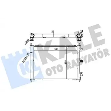 KALE Radyatör Komple (Modül Su Rad+kima RAD.) (Kondenser/brazing (Al/al)/511x378x38) - Renault / Dacia 342580