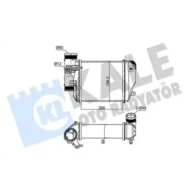 KALE Turbo Radyatörü (Sol / 8ML 376 988-024 ( 205x195x62 )) - VW Grubu (VW/Audi/Seat/Skoda) 352435