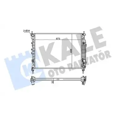 KALE Su Radyatörü (Al/brz 670x500x32 AT) - Opel 354960