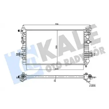KALE Su Radyatörü (Al/mknk 605x359x23 MT) - Opel 357020