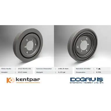 KENTPAR Krank Kasnağı ((Cıvata + PUL)) (KENT 152 K141 1S) - Peugeot / Citroën / DS