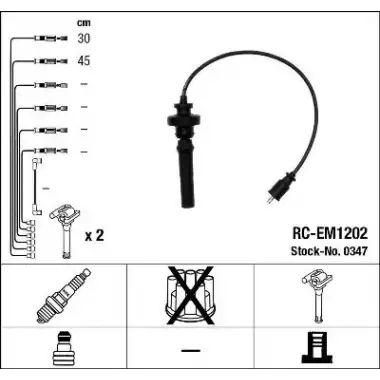 NGK Buji Kablosu Takım (Rc-em1202) - Japon Araçları NGK 0347