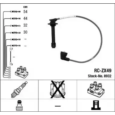 NGK Buji Kablosu Takım (Rc-zx49) - Japon Araçları NGK 8932