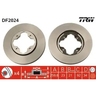 TRW Fren Diski Ön (DF2024) - Japon Araçları
