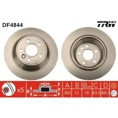 TRW Fren Diski Arka (DF4844) - Volvo