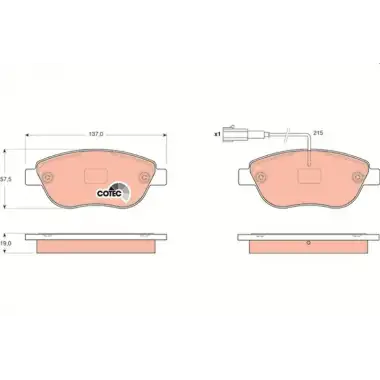 TRW Fren Balatası Ön (Büyük Tip 284 MM Diskler için) - Opel GDB1655