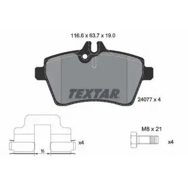 TEXTAR Fren Balatası Ön (TX 2407701) - Mercedes-Benz